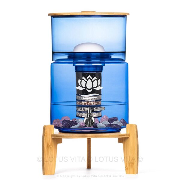 Lotusfilter Lotus Vita Produkt lotus-fontana bambus 8l blau glas wasserfilter Keramikfilter