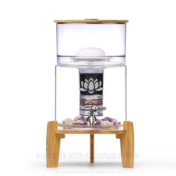 Lotusfilter Lotus Vita Produkt Lotus Fontana Bambus 8l Glas Wasserfilter Keramikfilter klar