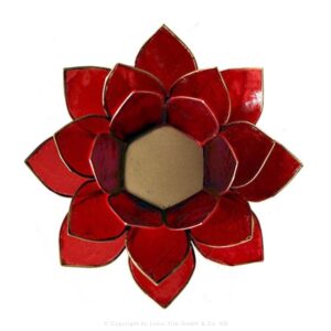 Teelicht Capiz Muschel Rubinrot-Goldrand 12011 _1