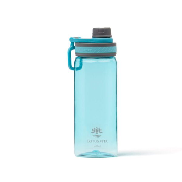 Lotus Tritan Trinkflasche mit Schraubdeckel 610ml - Grün/Grau oder Blau/Grau - Image 2