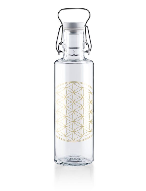 soulbottle Glastrinkflasche 600ml - Blume des Lebens