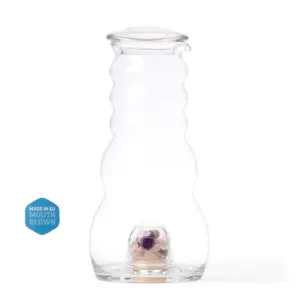 Cadus 1.0 L mit integrierter Edelstein Mischung (mundgeblasenes Glas)