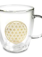 Doppelwandiges Teeglas mit Blume des Lebens Doppelwandiges Teeglas mit Blume des Lebens